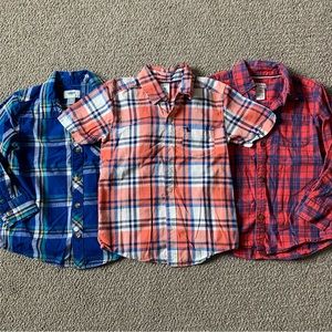 3 Button Down Plaid Shirts